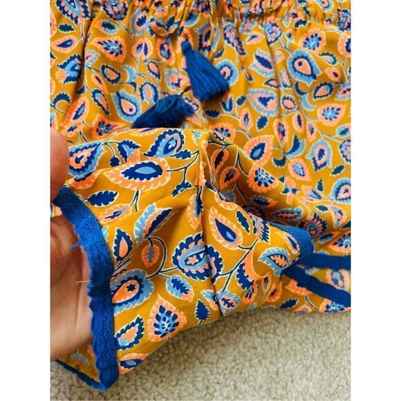 Aerie Mustard Paisley Print Shorts sz L - Picture 6 of 9